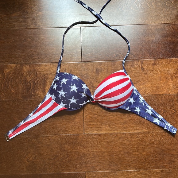 Stars and Stripes Push-up Bikini Top Women’s Red White and Blue - Picture 5 of 7